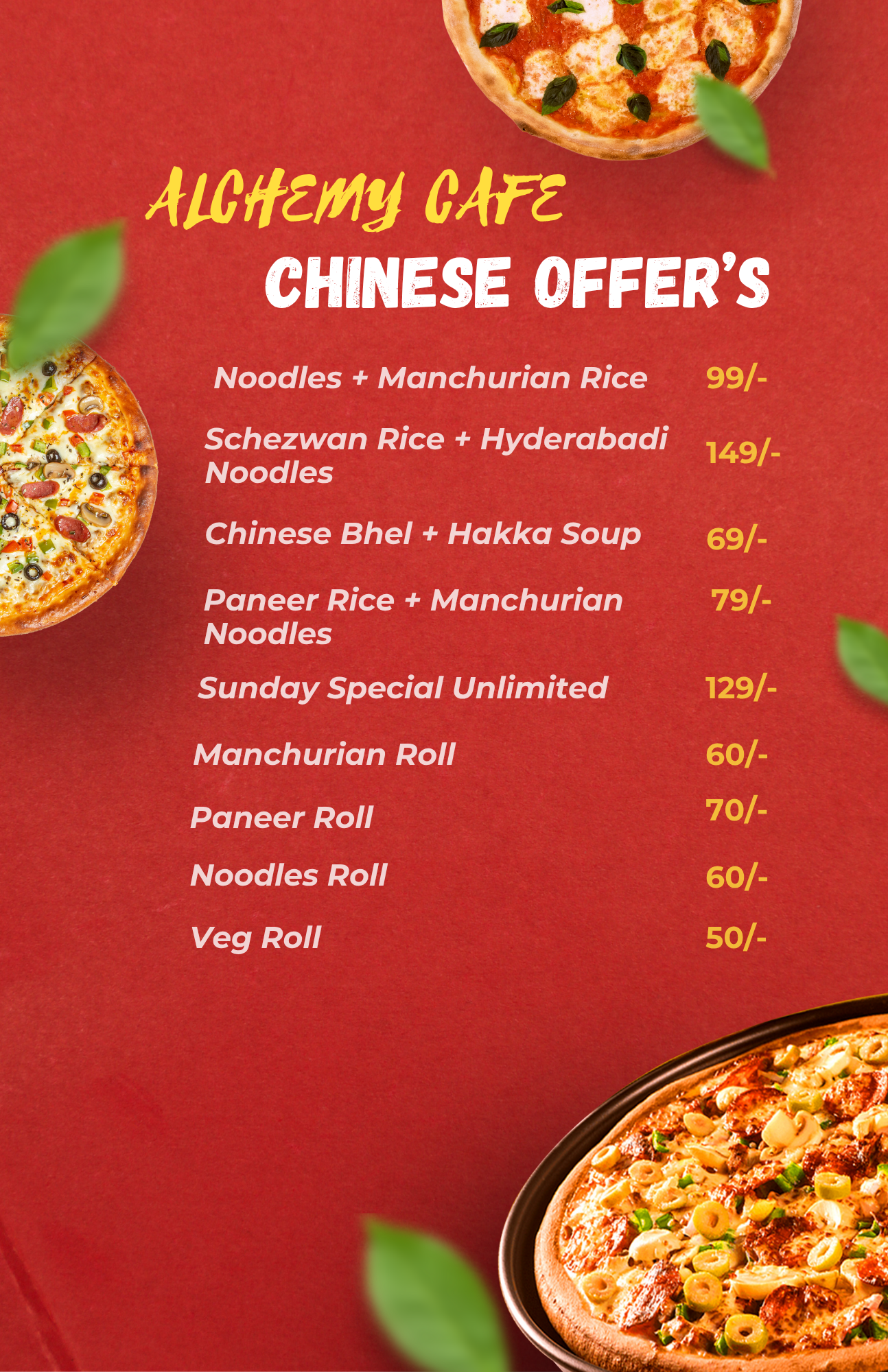 Alchemy Cafe Menu
