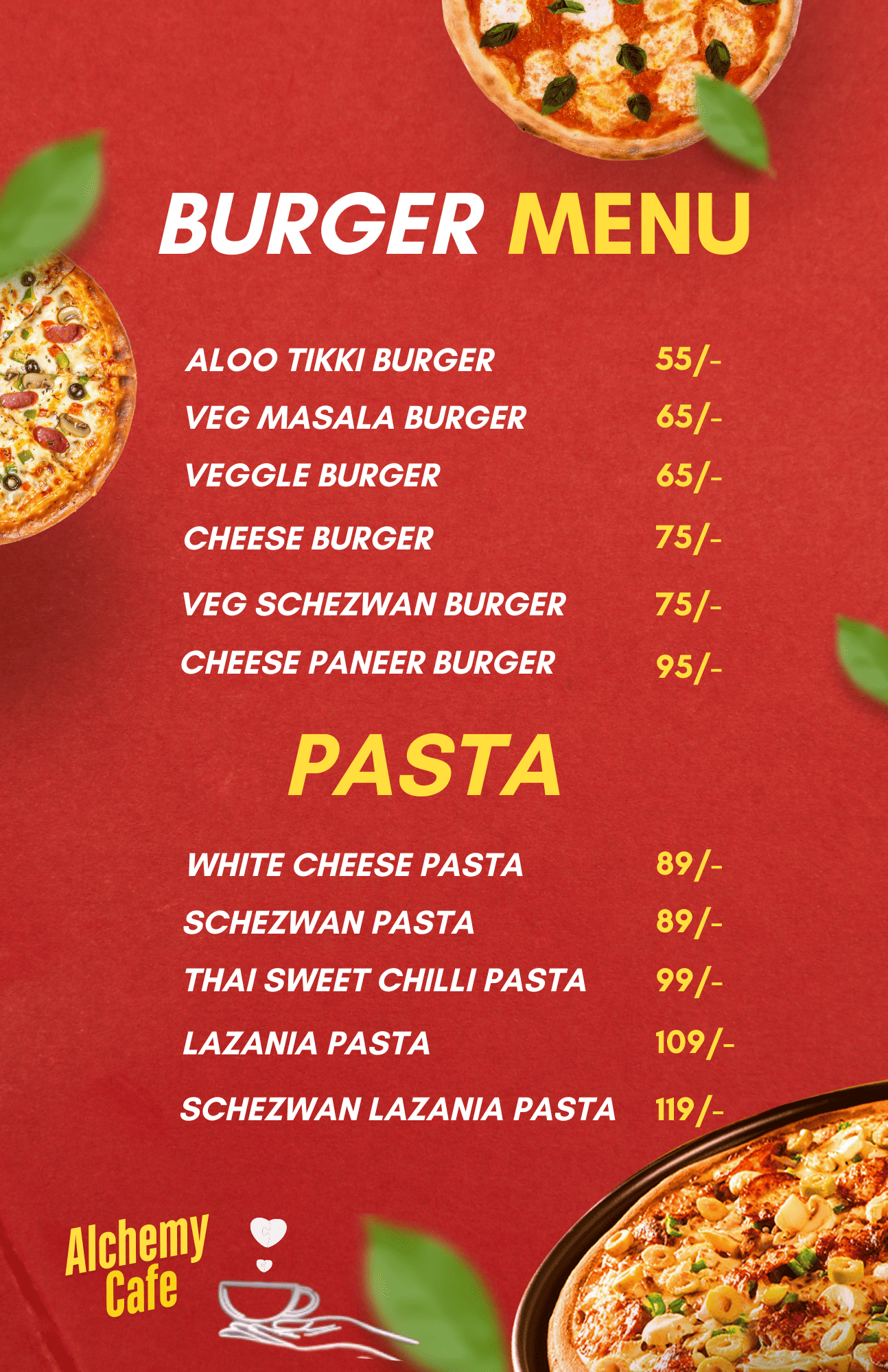 Alchemy Cafe Menu