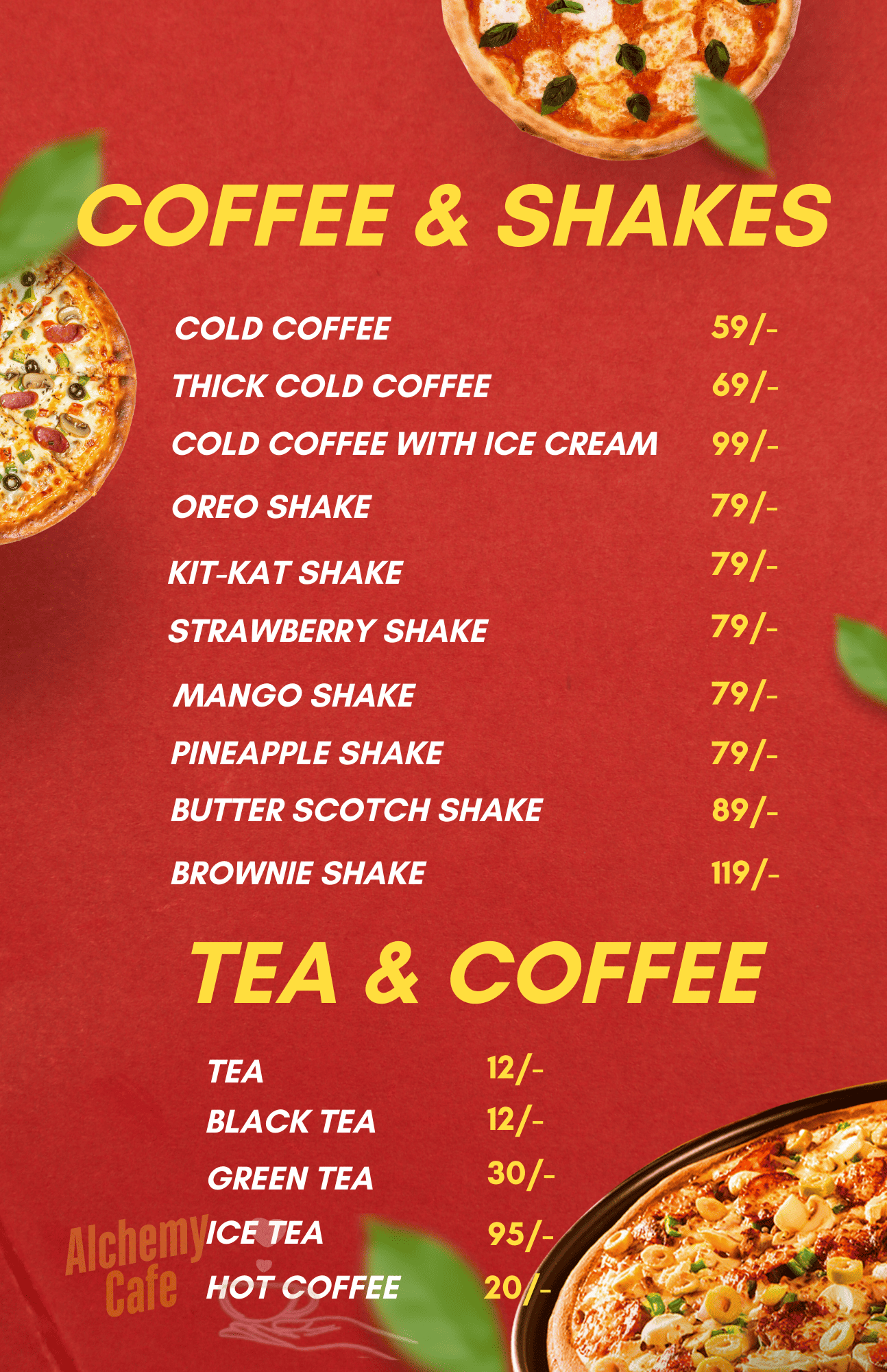 Alchemy Cafe Menu